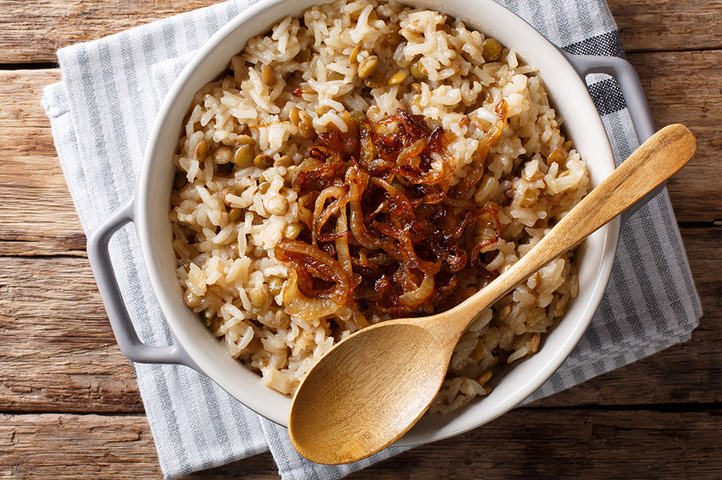 Rice with caramelized onion